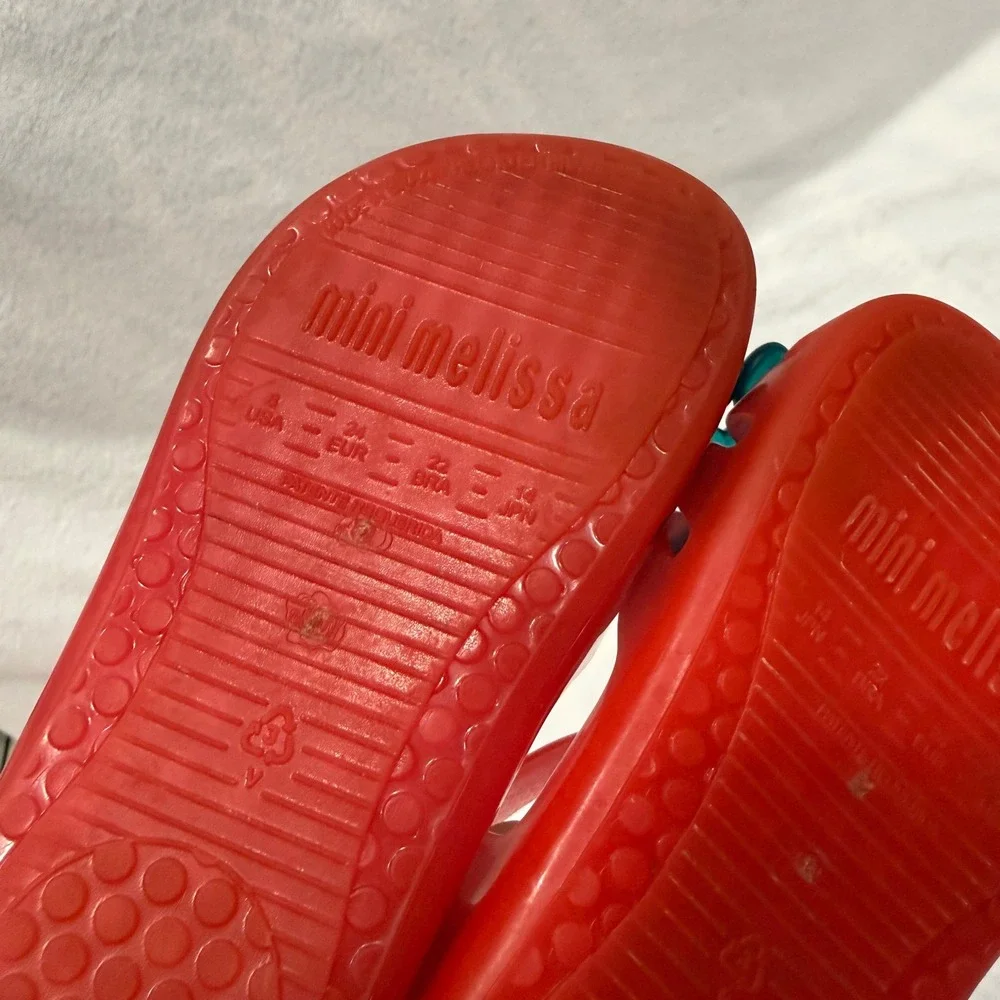 Mini Melissa Red Jelly Sandals‎ Popsicle Charm Buckle Strap Kids Size 8